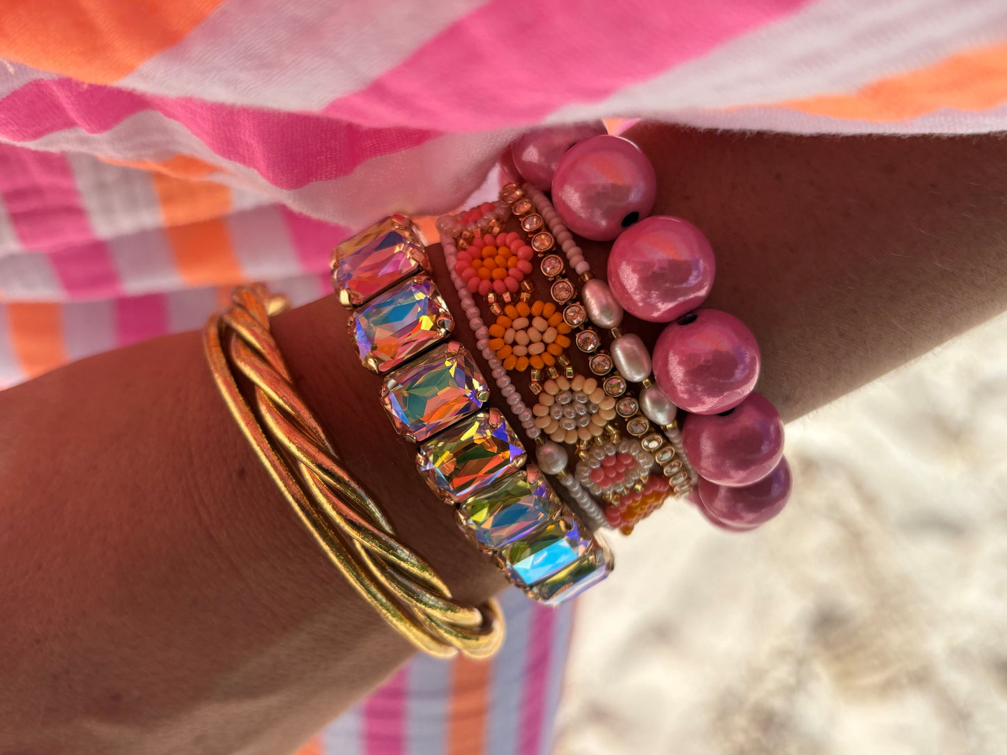 Bracelet Boules rose