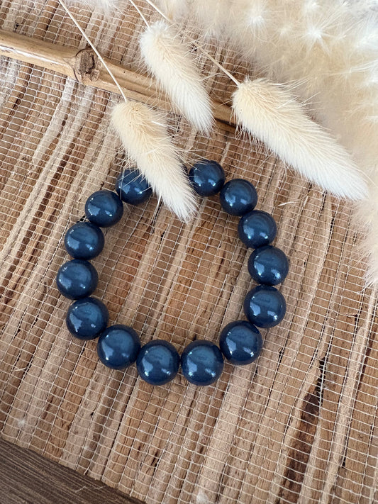 Bracelet Boules bleue marine